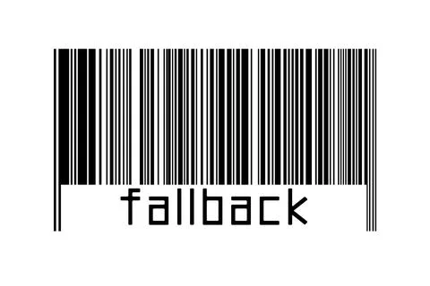 Digitalization concept. Barcode of black horizontal lines with inscription fa Stock Illustration