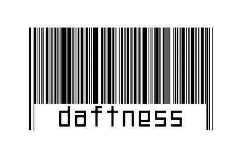 Digitalization concept. Barcode of black horizontal lines with inscription da 스톡 일러스트