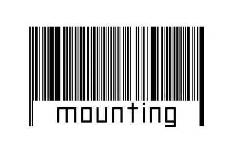 Digitalization concept. Barcode of black horizontal lines with inscription mo 스톡 일러스트