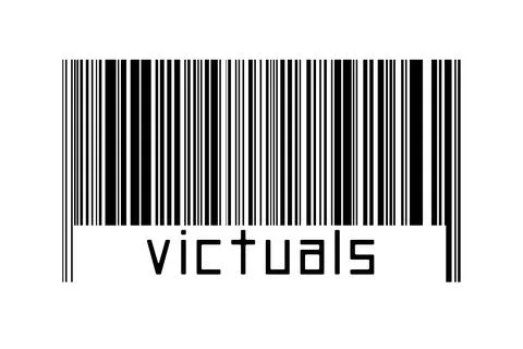 Digitalization concept. Barcode of black horizontal lines with inscription vi 스톡 일러스트