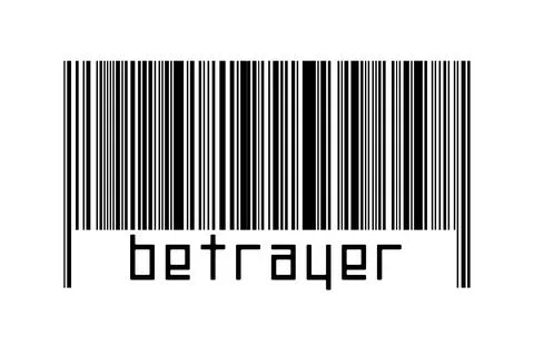 Digitalization concept. Barcode of black horizontal lines with inscription be Illustrazione stock