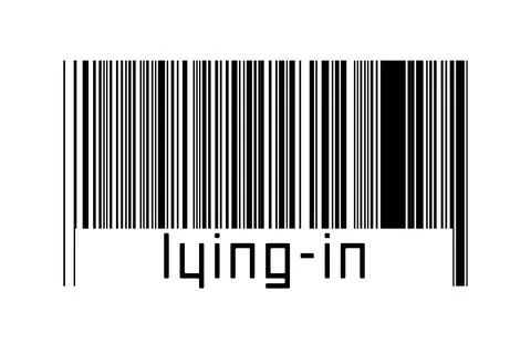 Digitalization concept. Barcode of black horizontal lines with inscription ly イラスト素材