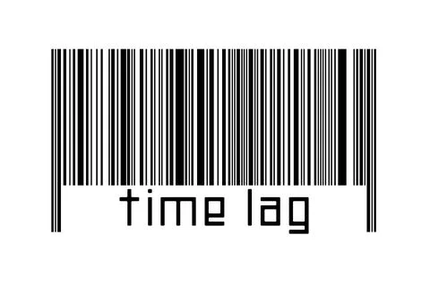 Digitalization concept. Barcode of black horizontal lines with inscription ti Stockillustratie