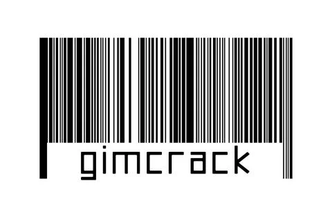 Digitalization concept. Barcode of black horizontal lines with inscription gi Stock Illustration