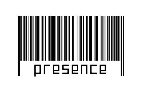 Digitalization concept. Barcode of black horizontal lines with inscription pr Illustrazione stock