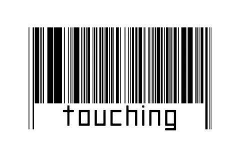Digitalization concept. Barcode of black horizontal lines with inscription to Stock Illustration