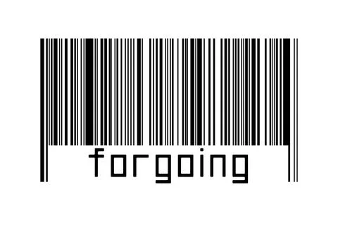 Digitalization concept. Barcode of black horizontal lines with inscription fo イラスト素材