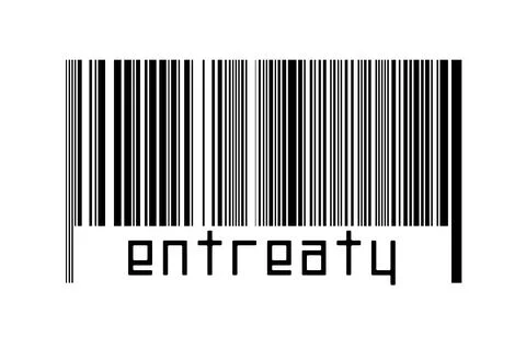 Digitalization concept. Barcode of black horizontal lines with inscription en イラスト素材