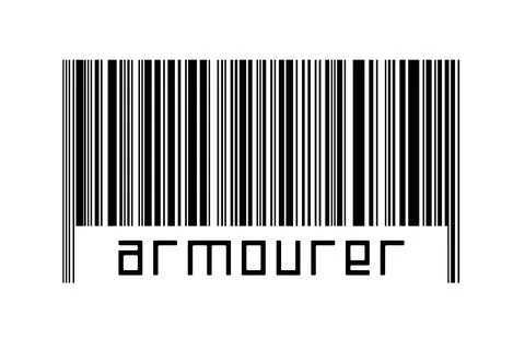 Digitalization concept. Barcode of black horizontal lines with inscription ar 스톡 일러스트