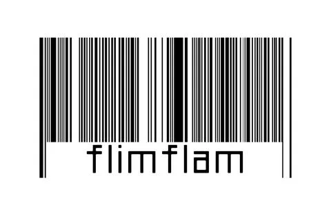 Digitalization concept. Barcode of black horizontal lines with inscription fl Illustrazione stock