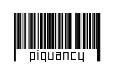 Digitalization concept. Barcode of black horizontal lines with inscription pi Illustrazione stock