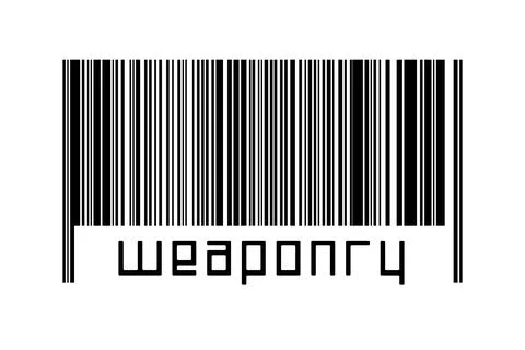 Digitalization concept. Barcode of black horizontal lines with inscription we Stock Illustration