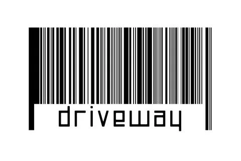 Digitalization concept. Barcode of black horizontal lines with inscription dr Illustrazione stock