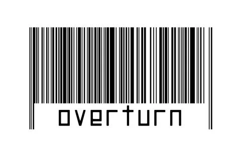 Digitalization concept. Barcode of black horizontal lines with inscription ov Stock Illustration