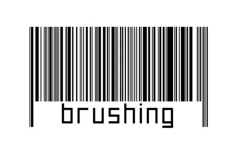 Digitalization concept. Barcode of black horizontal lines with inscription br Illustrazione stock