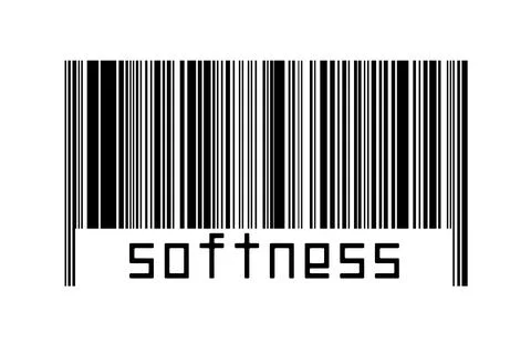 Digitalization concept. Barcode of black horizontal lines with inscription so Stock Illustration