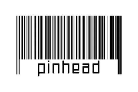 Digitalization concept. Barcode of black horizontal lines with inscription pi Stock Illustration