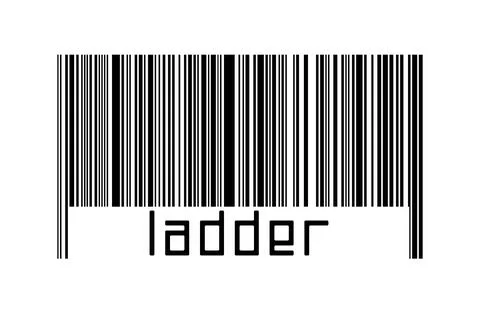 Digitalization concept. Barcode of black horizontal lines with inscription la イラスト素材