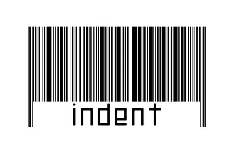 Digitalization concept. Barcode of black horizontal lines with inscription in イラスト素材