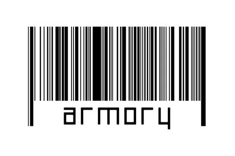 Digitalization concept. Barcode of black horizontal lines with inscription ar イラスト素材