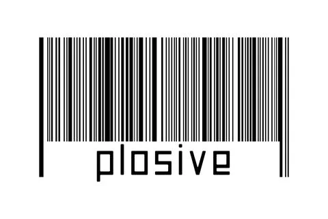 Digitalization concept. Barcode of black horizontal lines with inscription pl 스톡 일러스트