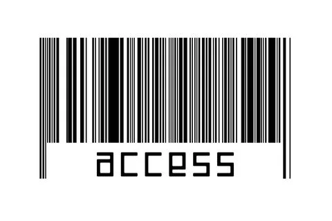 Digitalization concept. Barcode of black horizontal lines with inscription ac イラスト素材