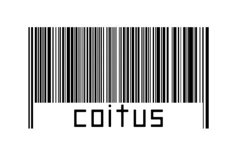 Digitalization concept. Barcode of black horizontal lines with inscription co Illustrazione stock
