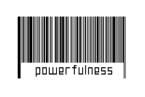 Digitalization concept. Barcode of black horizontal lines with inscription po Illustrazione stock