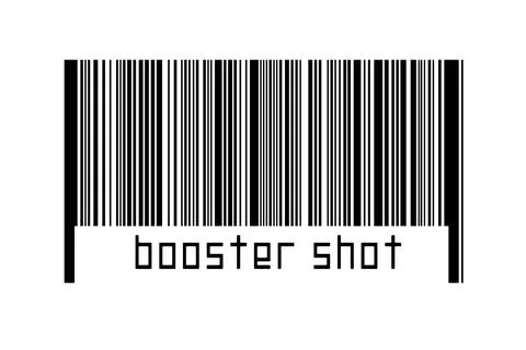 Digitalization concept. Barcode of black horizontal lines with inscription bo Stock Illustration