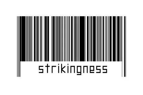Digitalization concept. Barcode of black horizontal lines with inscription st Illustrazione stock