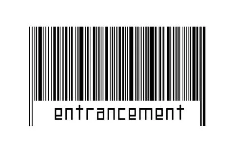 Digitalization concept. Barcode of black horizontal lines with inscription en イラスト素材