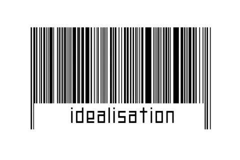 Digitalization concept. Barcode of black horizontal lines with inscription id Stock Illustration