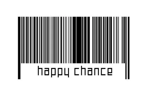 Digitalization concept. Barcode of black horizontal lines with inscription ha Stock Illustration