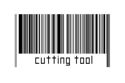 Digitalization concept. Barcode of black horizontal lines with inscription cu Stock Illustration
