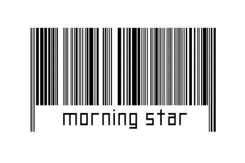 Digitalization concept. Barcode of black horizontal lines with inscription mo 스톡 일러스트