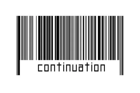 Digitalization concept. Barcode of black horizontal lines with inscription co Stock Illustration