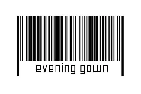 Digitalization concept. Barcode of black horizontal lines with inscription ev Illustrazione stock
