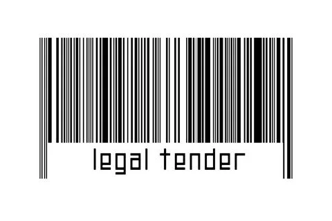 Digitalization concept. Barcode of black horizontal lines with inscription le イラスト素材