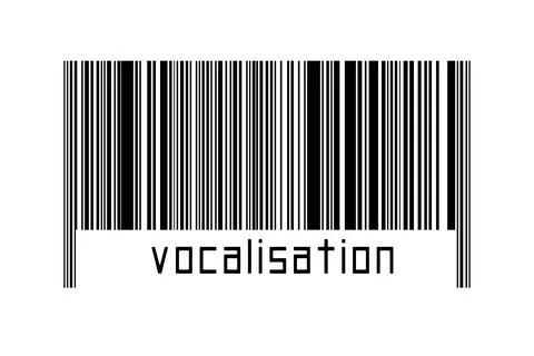 Digitalization concept. Barcode of black horizontal lines with inscription vo Illustrazione stock