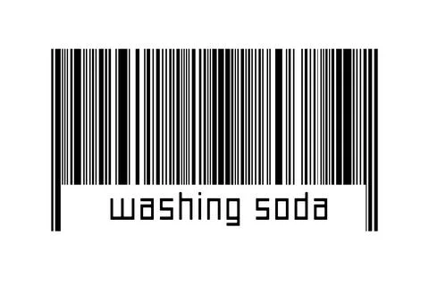 Digitalization concept. Barcode of black horizontal lines with inscription wa Stock Illustration