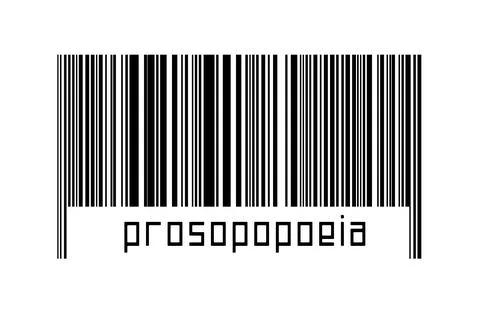 Digitalization concept. Barcode of black horizontal lines with inscription pr Illustrazione stock