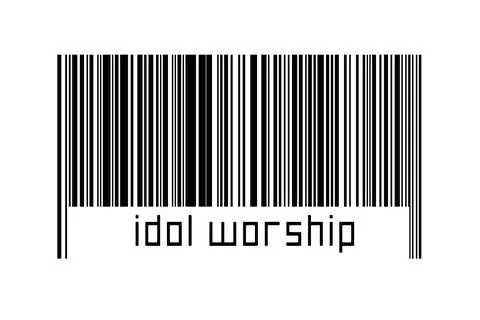 Digitalization concept. Barcode of black horizontal lines with inscription id イラスト素材