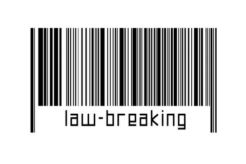 Digitalization concept. Barcode of black horizontal lines with inscription la Illustrazione stock