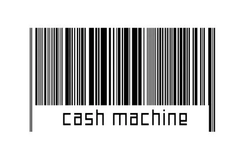 Digitalization concept. Barcode of black horizontal lines with inscription ca 스톡 일러스트