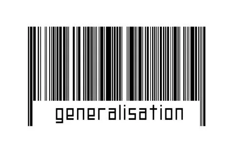 Digitalization concept. Barcode of black horizontal lines with inscription ge 스톡 일러스트