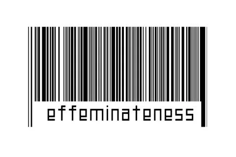 Digitalization concept. Barcode of black horizontal lines with inscription ef 스톡 일러스트