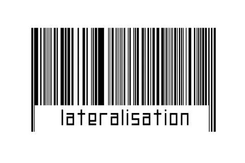 Digitalization concept. Barcode of black horizontal lines with inscription la 스톡 일러스트