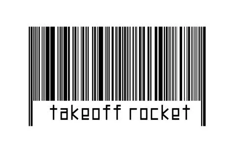 Digitalization concept. Barcode of black horizontal lines with inscription ta 스톡 일러스트