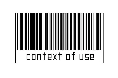 Digitalization concept. Barcode of black horizontal lines with inscription co Illustration