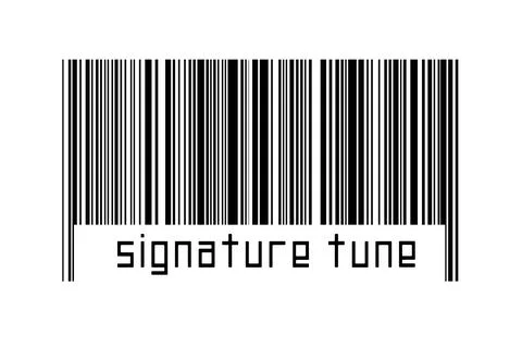 Digitalization concept. Barcode of black horizontal lines with inscription si イラスト素材